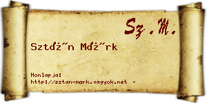 Sztán Márk névjegykártya