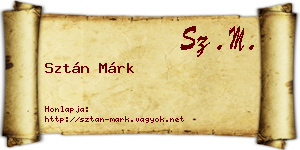 Sztán Márk névjegykártya